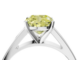 White gold Fancy Yellow Cushion  Solitaire Engagement Ring with Four-Prong Setting and Tapered Band_7