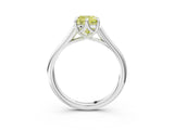 White gold Fancy Yellow Cushion  Solitaire Engagement Ring with Six-Prong Setting and Classic Band 3