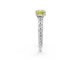White gold Fancy Yellow Cushion  Solitaire Floral Milgrain Engagement Ring_33