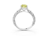 White gold Fancy Yellow Cushion  Solitaire Floral Milgrain Engagement Ring_34