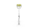 White gold Fancy Yellow Cushion  Solitaire Heart Prong Engagement Ring with Tapered Band_57