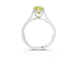 White gold Fancy Yellow Cushion  Solitaire Heart Prong Engagement Ring with Tapered Band_58