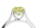 White gold Fancy Yellow Cushion  Solitaire Heart Prong Engagement Ring with Tapered Band_59