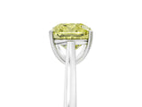 White gold Fancy Yellow Cushion  Solitaire Heart Prong Engagement Ring with Tapered Band_60