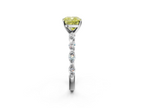 White gold Fancy Yellow Cushion  Solitaire Marquise Side Stone Prong Setting Ring_63