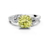 White gold Fancy Yellow Cushion  Solitaire Marquise Twist Band with Six-Prong Setting_78