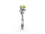 White gold Fancy Yellow Cushion  Solitaire Marquise Twist Band with Six-Prong Setting_78