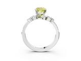 White gold Fancy Yellow Cushion  Solitaire Marquise Twist Band with Six-Prong Setting_79