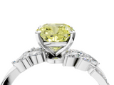 White gold Fancy Yellow Cushion  Solitaire Marquise Twist Band with Six-Prong Setting_80
