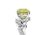 White gold Fancy Yellow Cushion  Solitaire Marquise Twist Band with Six-Prong Setting_81