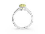White gold Fancy Yellow Cushion  Solitaire Pavé Band Prong Setting Ring_23