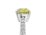 White gold Fancy Yellow Cushion  Solitaire Pavé Band Prong Setting Ring_25