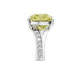 White gold Fancy Yellow Cushion  Solitaire Pavé Band with Four-Prong Setting_50