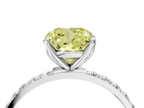 White gold Fancy Yellow Cushion  Solitaire Pavé Diamond Engagement Ring with Four-Prong Setting_60