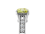 White gold Fancy Yellow Cushion  Solitaire Pavé Diamond Milgrain Engagement Ring with Four-Prong Setting_8