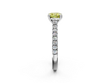 White gold Fancy Yellow Cushion  Solitaire Pave Diamond Engagement Ring with Prong Setting_21