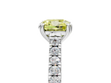 White gold Fancy Yellow Cushion  Solitaire Pave Diamond Engagement Ring with Prong Setting_24