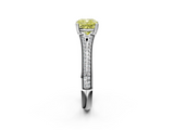 White gold Fancy Yellow Cushion  Solitaire Pave Split Shank Engagement Ring with Six-Prong Setting_38