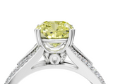 White gold Fancy Yellow Cushion  Solitaire Pave Split Shank Engagement Ring with Six-Prong Setting_40