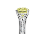 White gold Fancy Yellow Cushion  Solitaire Pave Split Shank Engagement Ring with Six-Prong Setting_41