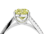 White gold Fancy Yellow Cushion  Solitaire Split Shank Pavé Diamond Engagement Ring_370