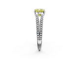 White gold Fancy Yellow Cushion  Solitaire Split Shank Pavé Diamond Engagement Ring_373