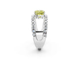 White gold Fancy Yellow Cushion  Solitaire Split Shank Pave Diamond Ring_51