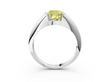 White gold Fancy Yellow Cushion  Solitaire Tension Set Diamond Ring_23