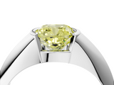 White gold Fancy Yellow Cushion  Solitaire Tension Set Diamond Ring_24