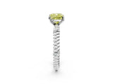 White gold Fancy Yellow Cushion  Solitaire Twisted Band Prong Set Engagement Ring_63