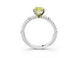 White gold Fancy Yellow Cushion  Solitaire Twisted Band Prong Set Engagement Ring_64