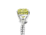 White gold Fancy Yellow Cushion  Solitaire Twisted Band with Bead Prong Setting_318