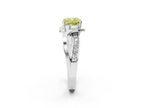 White gold Fancy Yellow Cushion  Solitaire Twisted Band with Prong Setting_5