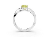 White gold Fancy Yellow Cushion  Solitaire Twisted Band with Prong Setting_6