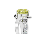 White gold Fancy Yellow Cushion  Solitaire Twisted Band with Prong Setting_8