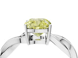 White gold Fancy Yellow Cushion  Solitaire Twisted Pave Diamond Ring with Four-Prong Setting_16