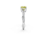 White gold Fancy Yellow Cushion  Solitaire Twisted Pave Diamond Ring with Four-Prong Setting_26