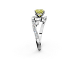 White gold Fancy Yellow Cushion  Solitaire with Pavé Twist Band and Four-Prong Setting_61