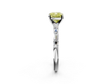 White gold Fancy Yellow Cushion  Solitaire with Side Baguettes and Channel Set Band_43