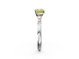 White gold Fancy Yellow Cushion  Solitaire with Tapered Baguette Side Stones on a Classic Band with Four-Prong Setting_95