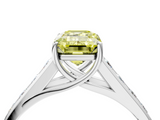 White gold Fancy Yellow Emerald  Brilliant Channel-Set Solitaire Ring with Four-Prong Setting_25