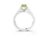White gold Fancy Yellow Emerald  Brilliant Cut Diamond Engagement Ring with Pavé Band and Four-Prong Setting_51
