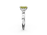 White gold Fancy Yellow Emerald  Brilliant Cut Diamond Five-Stone Prong Set Engagement Ring with Channel Band_5