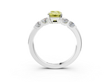 White gold Fancy Yellow Emerald  Brilliant Cut Diamond Five-Stone Prong Set Engagement Ring with Channel Band_6