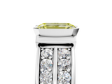 White gold Fancy Yellow Emerald  Brilliant Diamond Channel Set Wide Band Ring with Bezel Setting_61