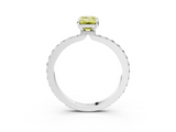 White gold Fancy Yellow Emerald  Brilliant Pavé Band Solitaire with Four-Prong Setting_56