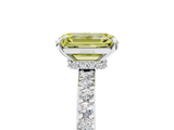 White gold Fancy Yellow Emerald  Brilliant Pavé Band Solitaire with Four-Prong Setting_58