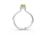 White gold Fancy Yellow Emerald  Brilliant Solitaire Engagement Ring with Six-Prong Setting and Classic Band_23