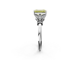 White gold Fancy Yellow Emerald  Brilliant Solitaire with Pave Band and Four-Prong Setting_22