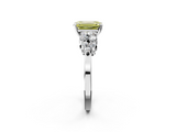 White gold Fancy Yellow Emerald  Cluster Diamond Engagement Ring with Pavé Band and Four-Prong Setting_30